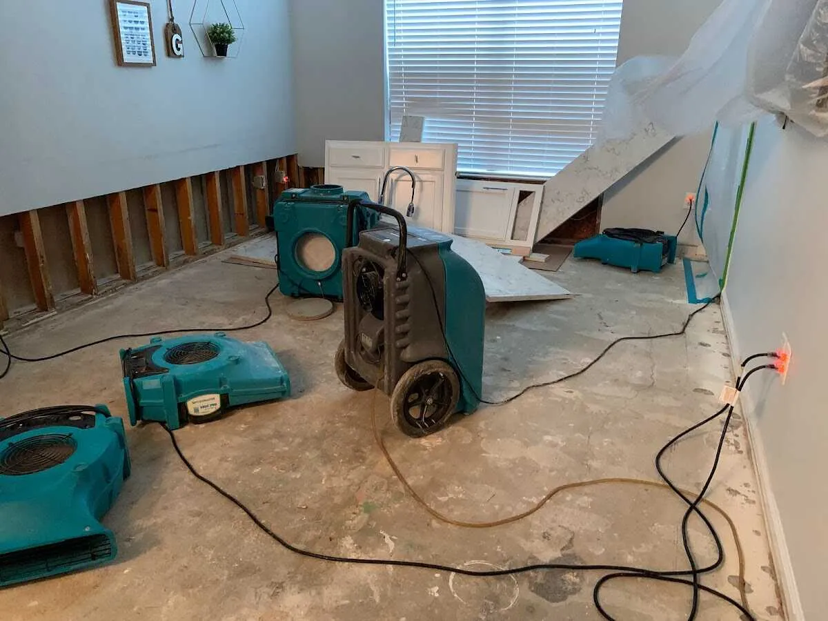 Dehumidifier in flood-cut room for Water Extraction & Removal in Chamblee